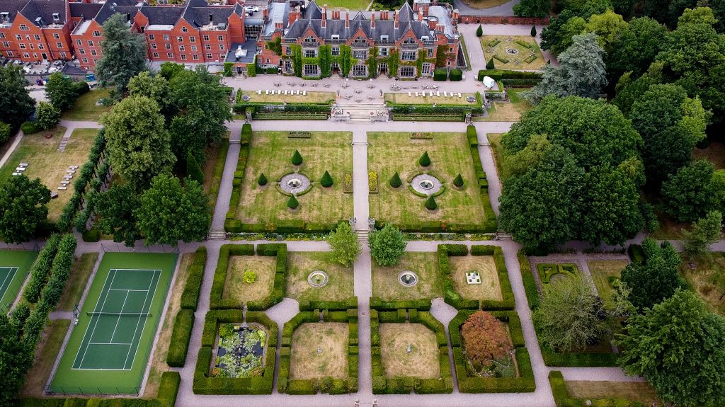 drone filming of wedding